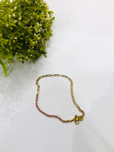 Sleek Pink Stone Bracelet